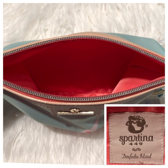 SPARTINA 449 Blue Cream Beach Bag Wristlet NWT - Picture 5 of 6